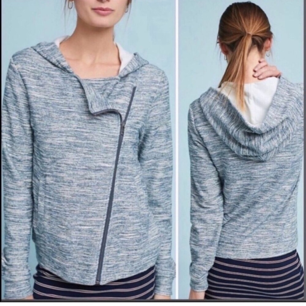 🎉HP🎉Anthropologie Saturday Sunday Blue Marled Moto Jacket